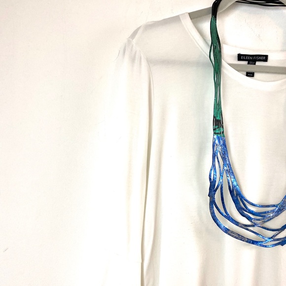 Eileen Fisher Ling Sleeve White Tunic M EUC - Picture 4 of 10